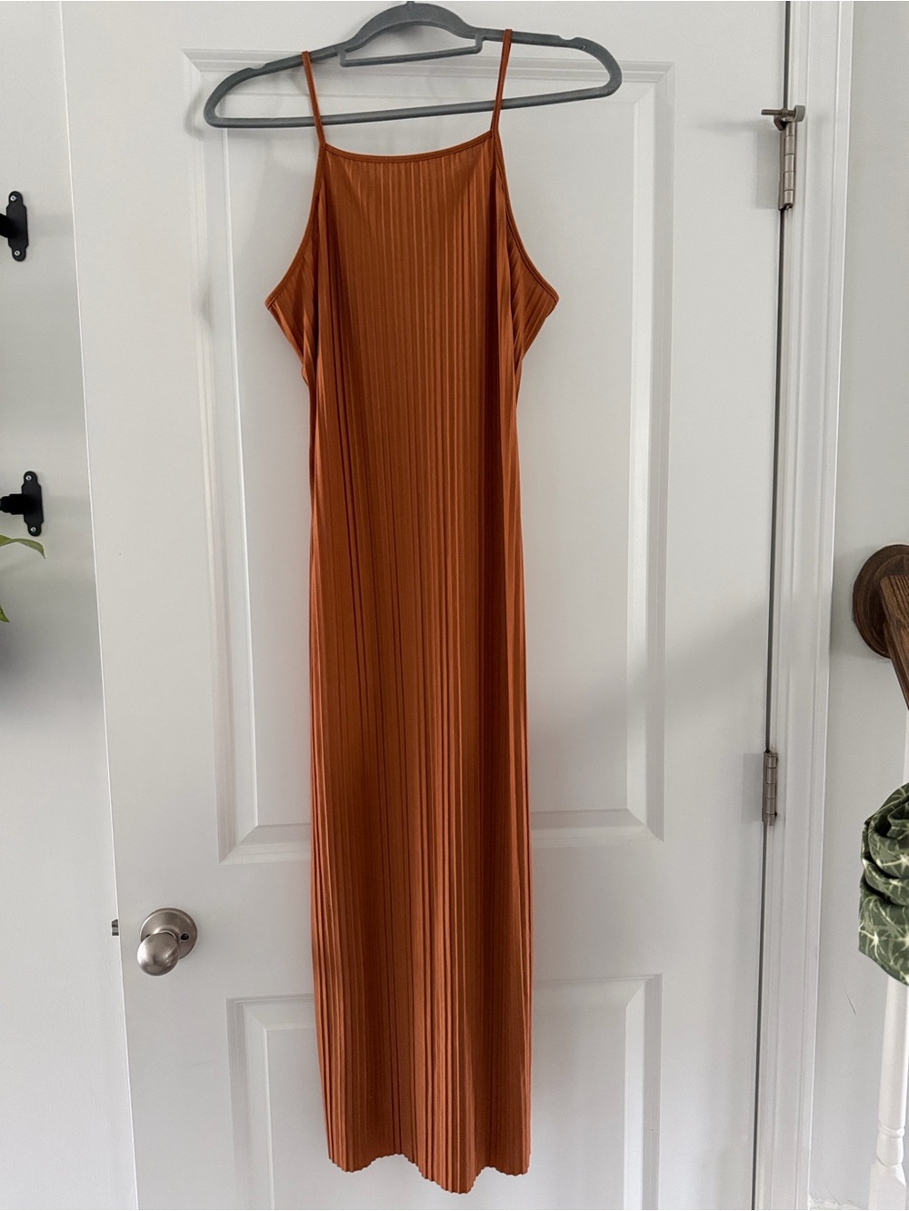 a new day Rust-Colored Pleated Maxi Slip Dress